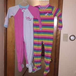 Two Pair Footie PJs Fleece 5T